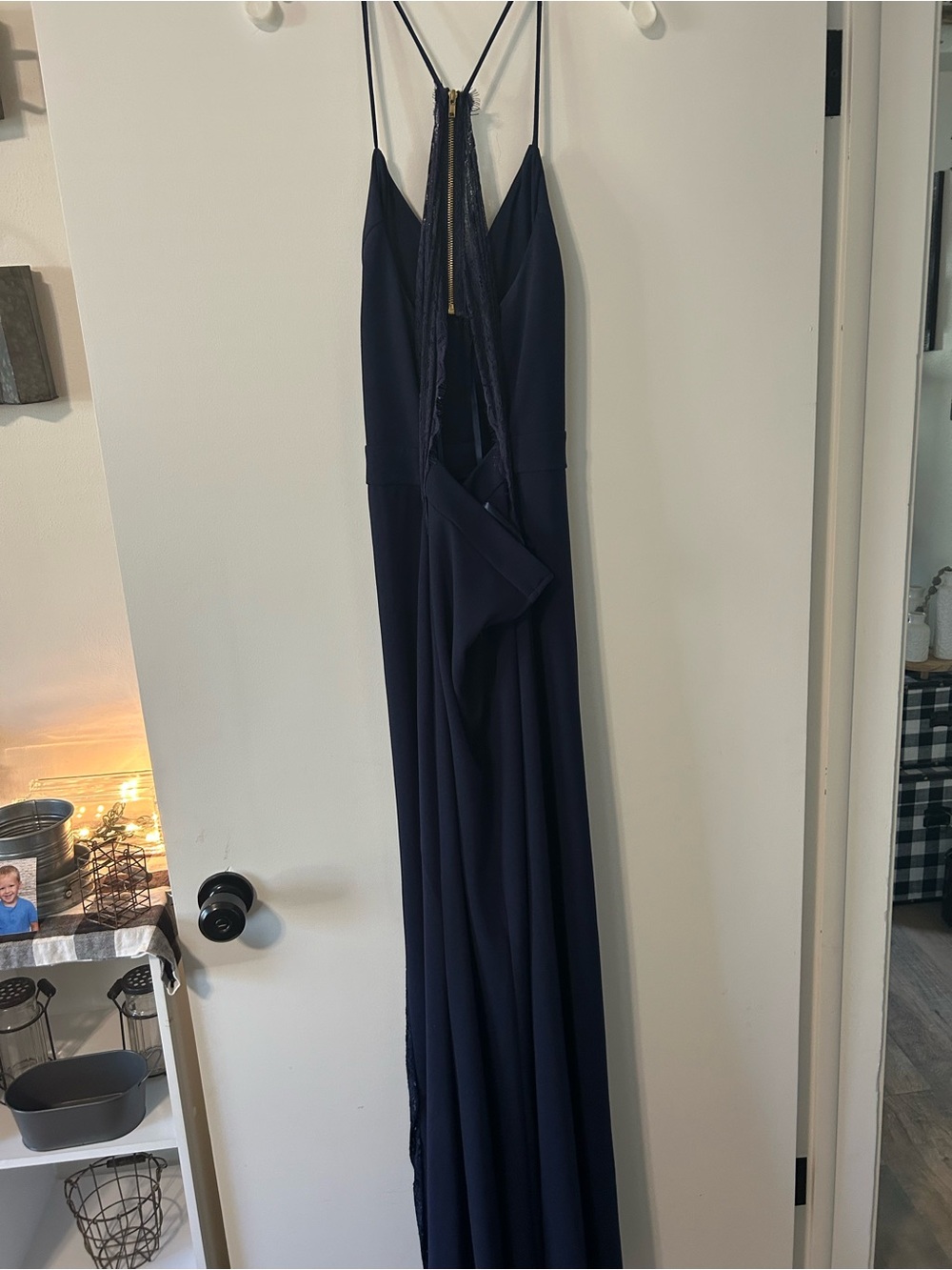 Women's Navy Spaghetti-Strap Maxi Dress